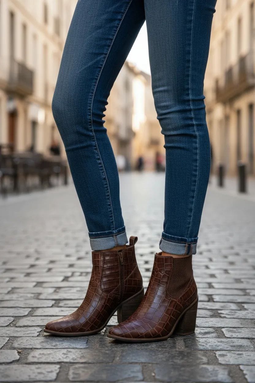 Botin Ref Samantha Croco Tabaco