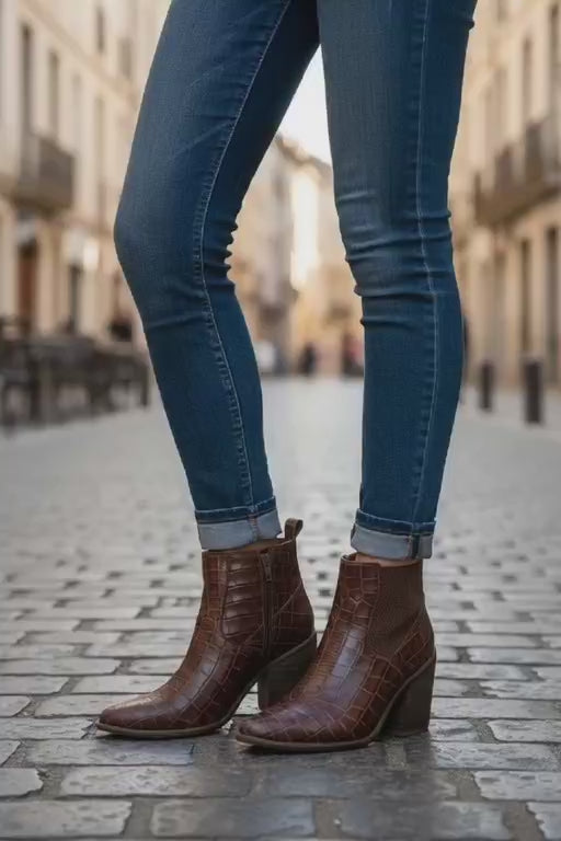 Botin Ref Samantha Croco Tabaco